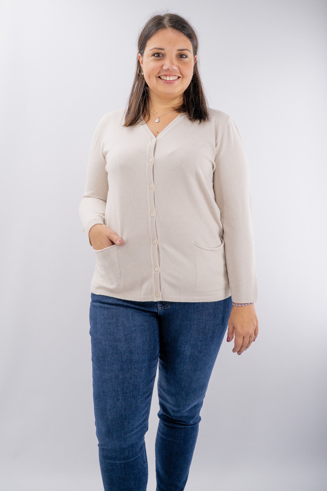 Cardigan over con tasche