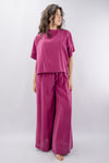 Set coordinato: blusa e pantalone fluidi in misto modal