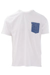 T-shirt girocollo con taschino a contrasto