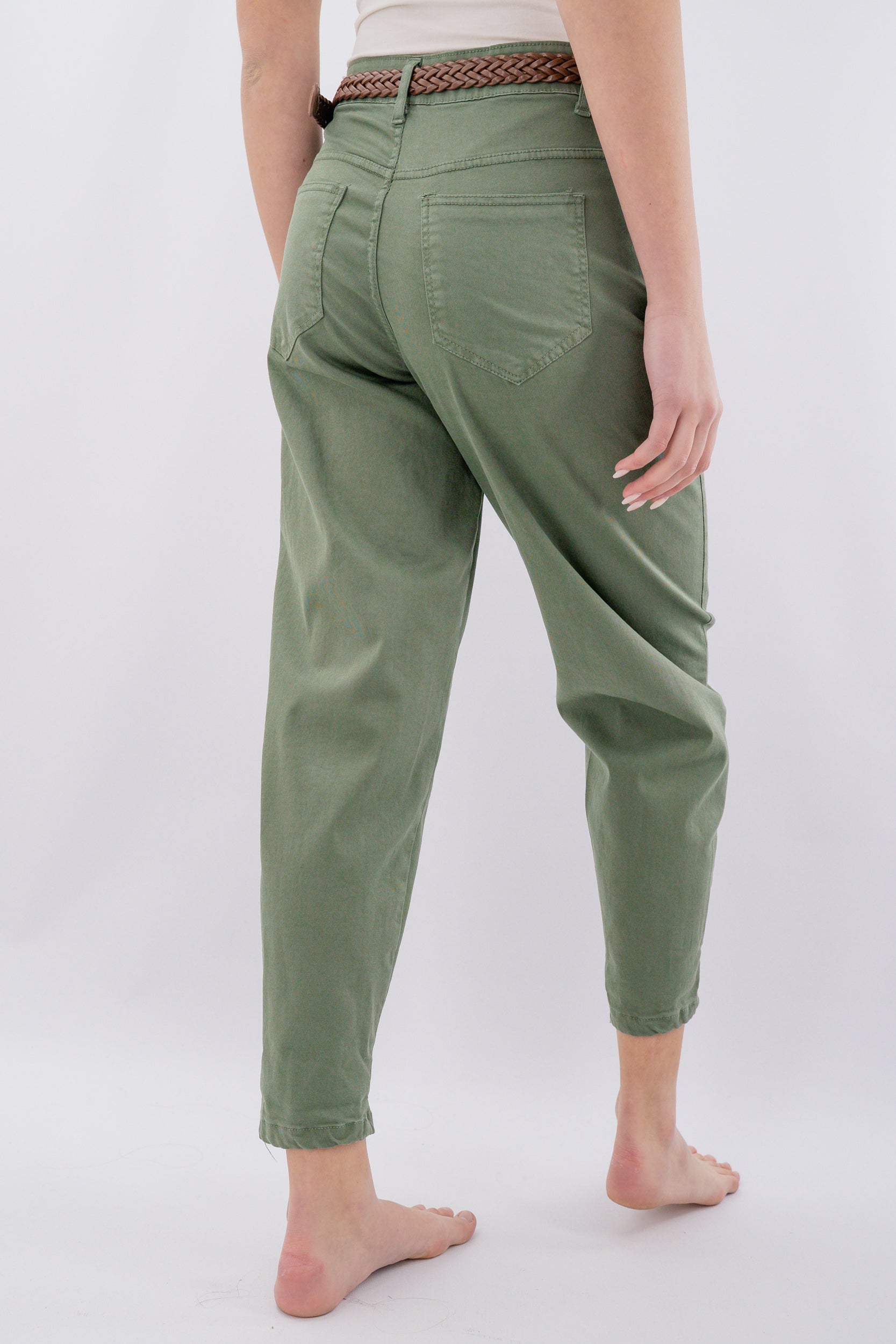 Pantalone ovetto in drill di cotone