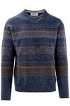 Pullover misto lana con intarsi a righe multicolore