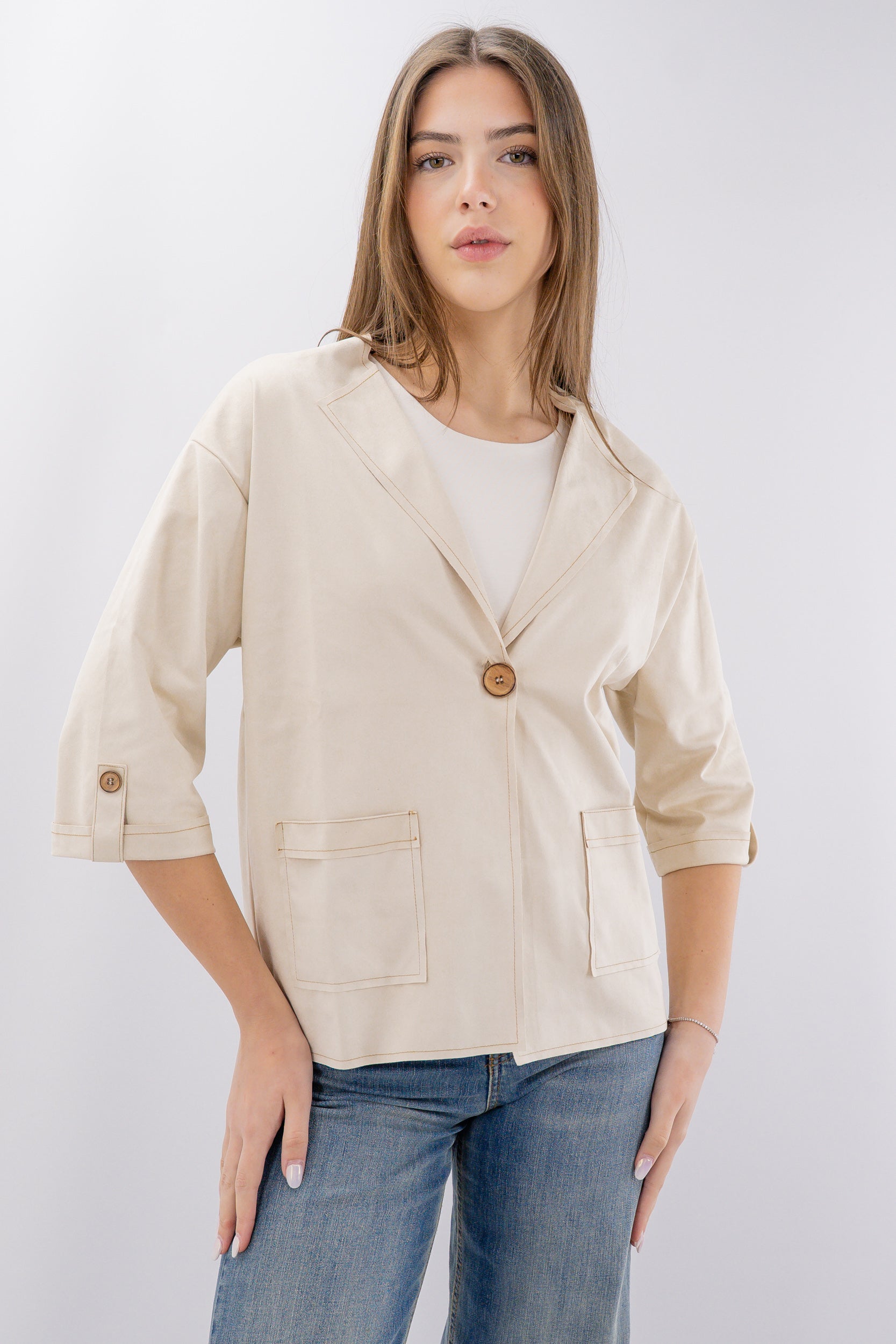 Blazer ad effetto alcantara