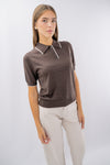 Polo mezza manica con bordo a contrasto