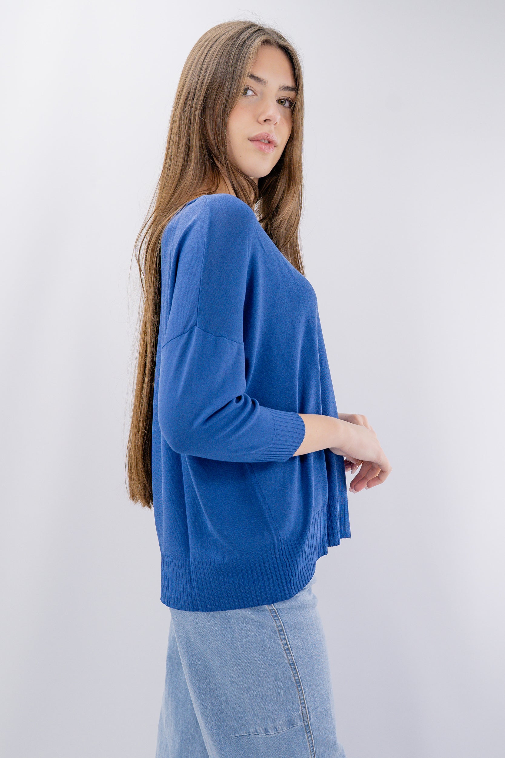Maglia in viscosa a manica 3/4