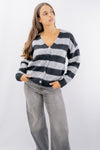 Cardigan rigato trendy con bottoni