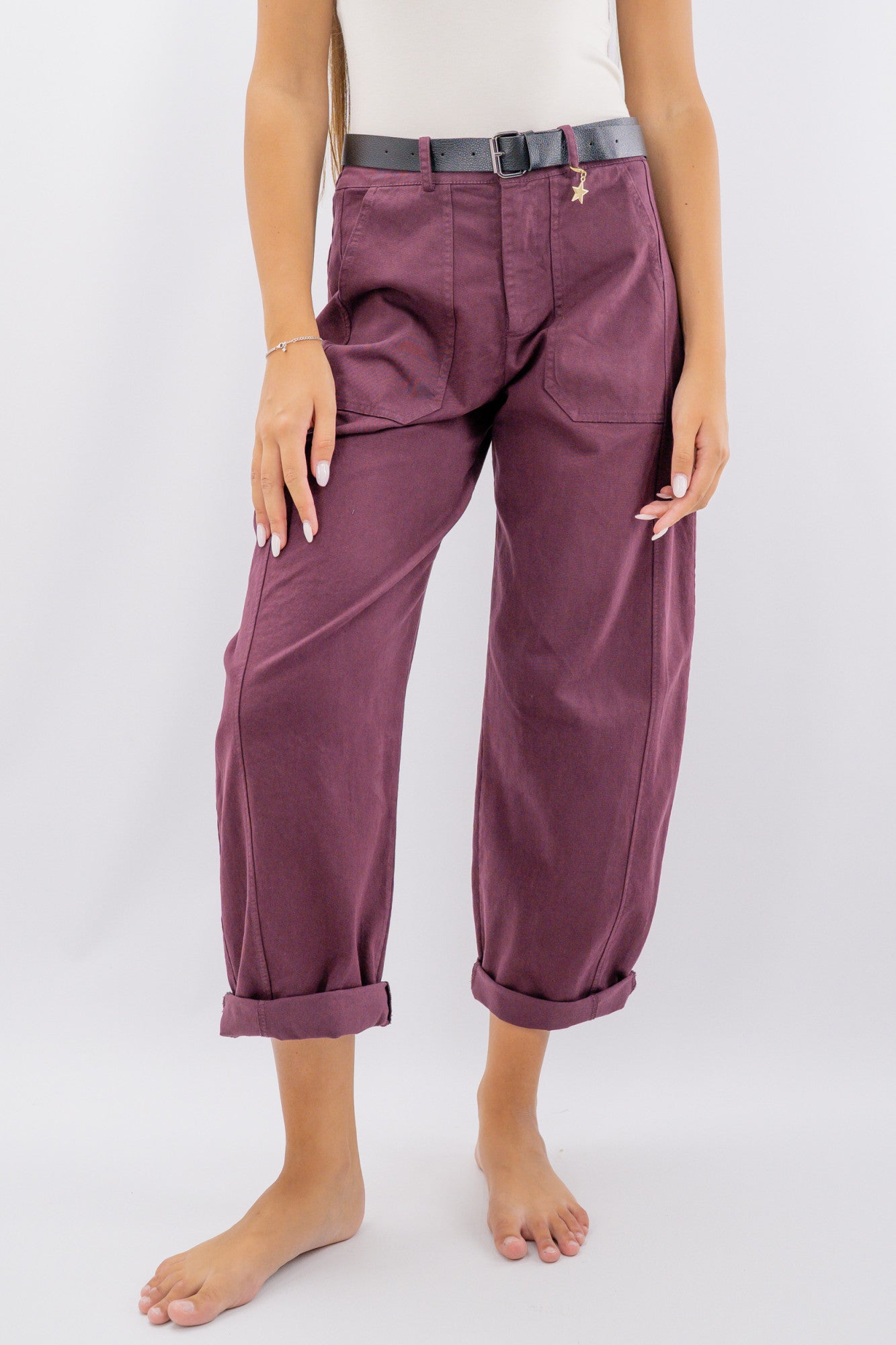 Pantalone ovetto con tasca marsupio