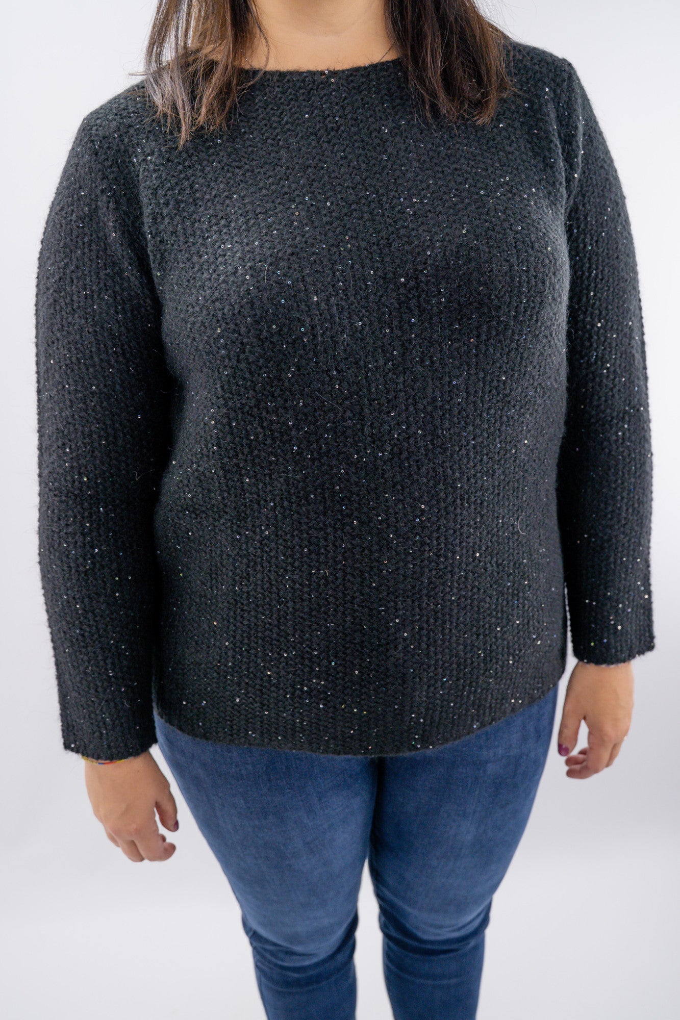 Maglione in tricot bouclé con punti luce