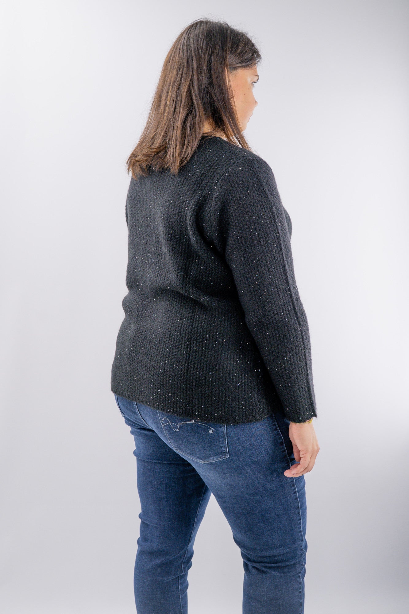 Maglione in tricot bouclé con punti luce