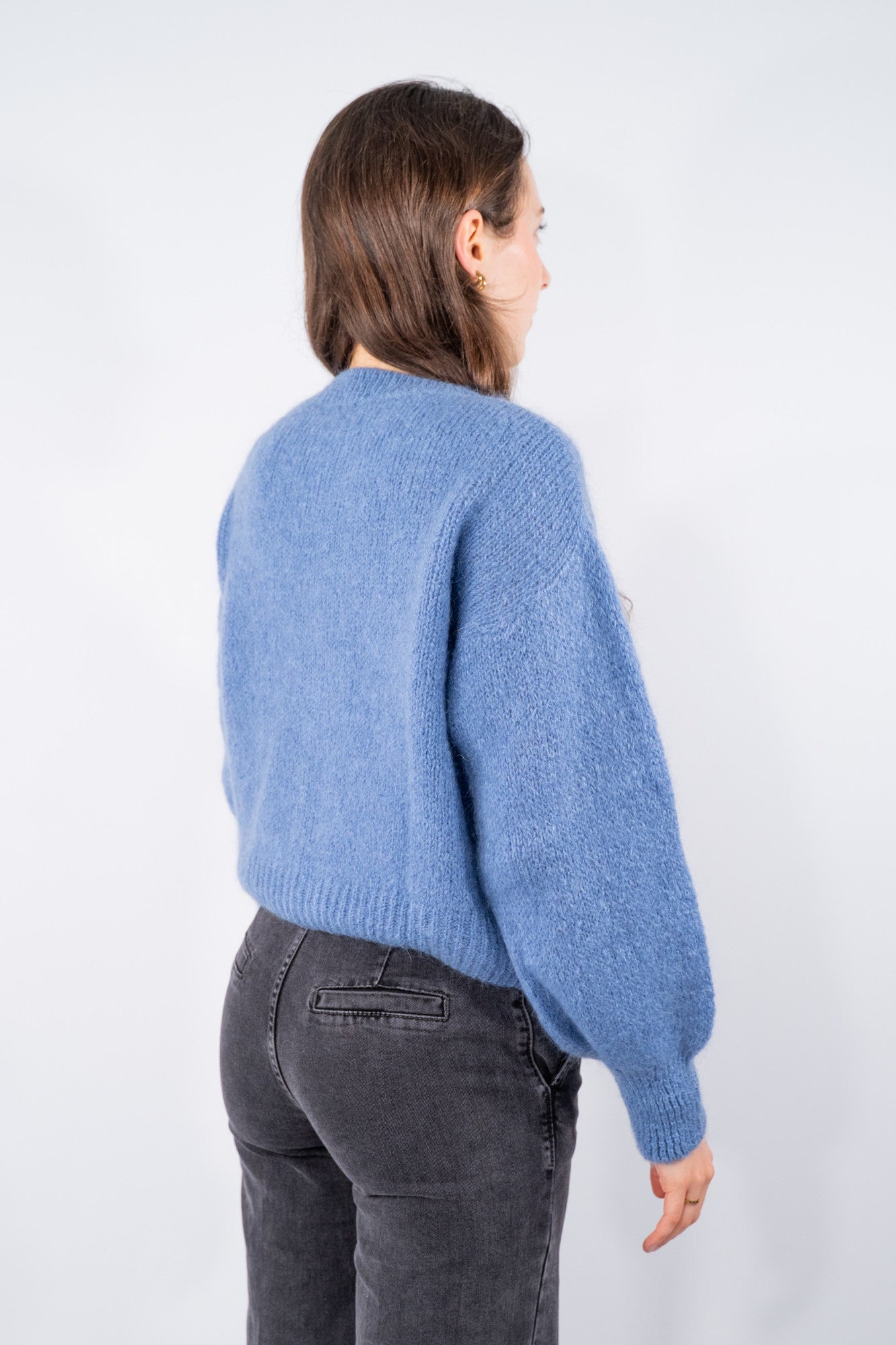 Maglione zip in filato soffice con lavorazione rasata