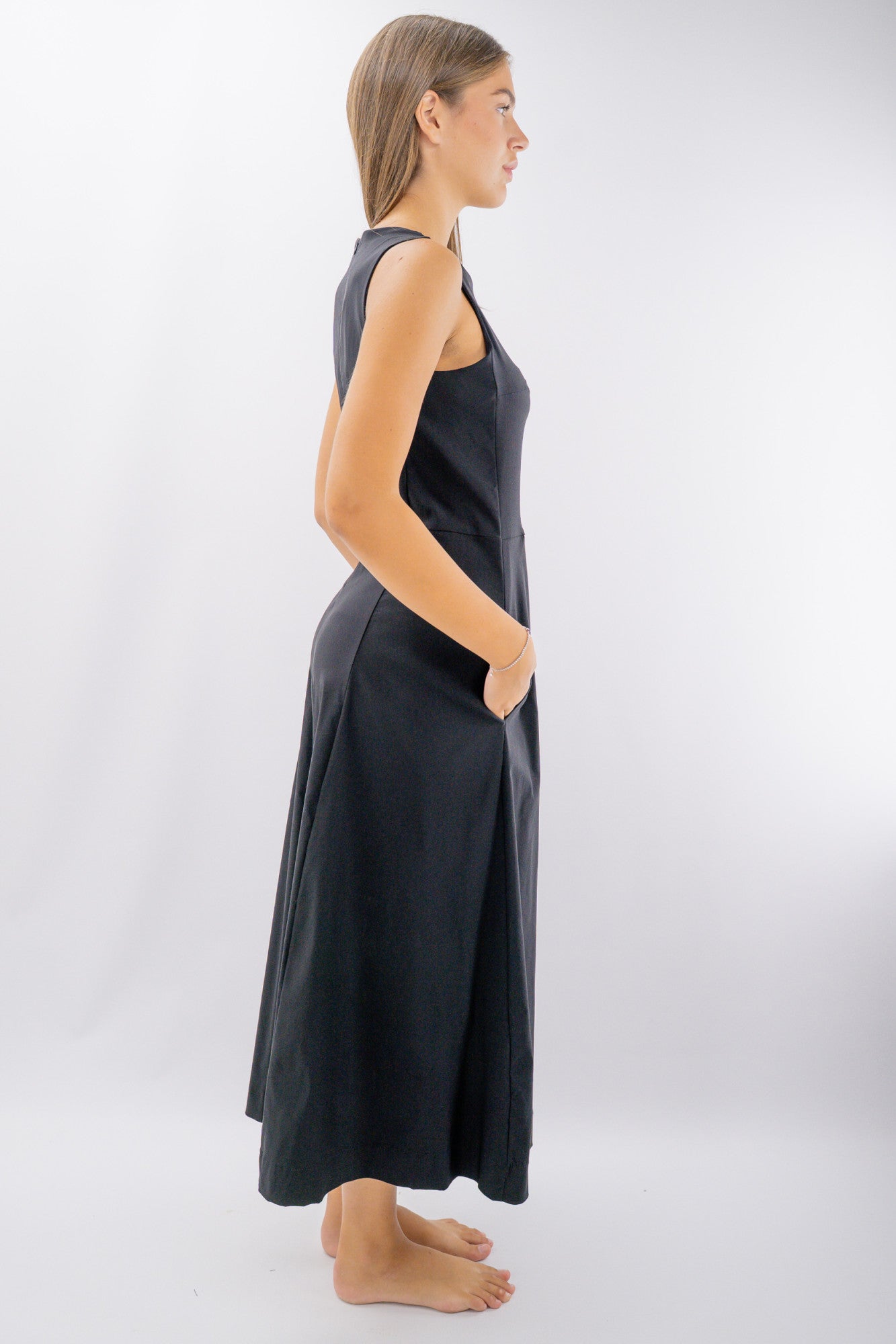 Tuta cropped a palazzo in texture elasticizzata