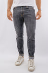 Jeans regular lavaggio grigio in cotone elasticizzato