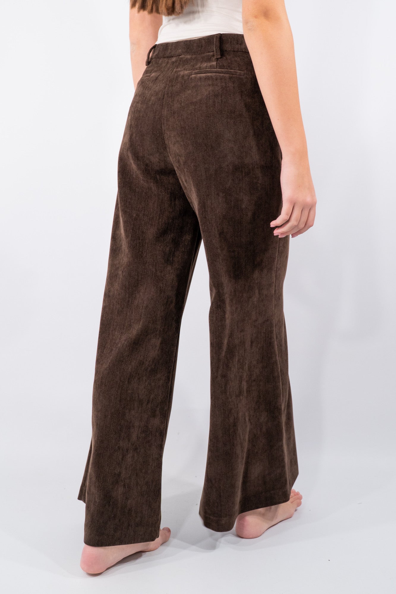 Pantaloni palazzo in tessuto effetto velluto