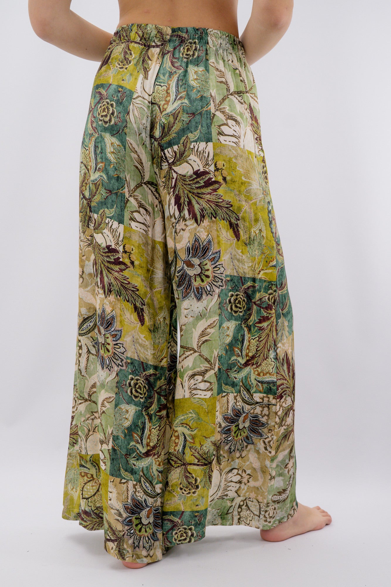 Pantalone a palazzo in fantasia floreale