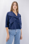 Blazer in punto Milano con revers ampi