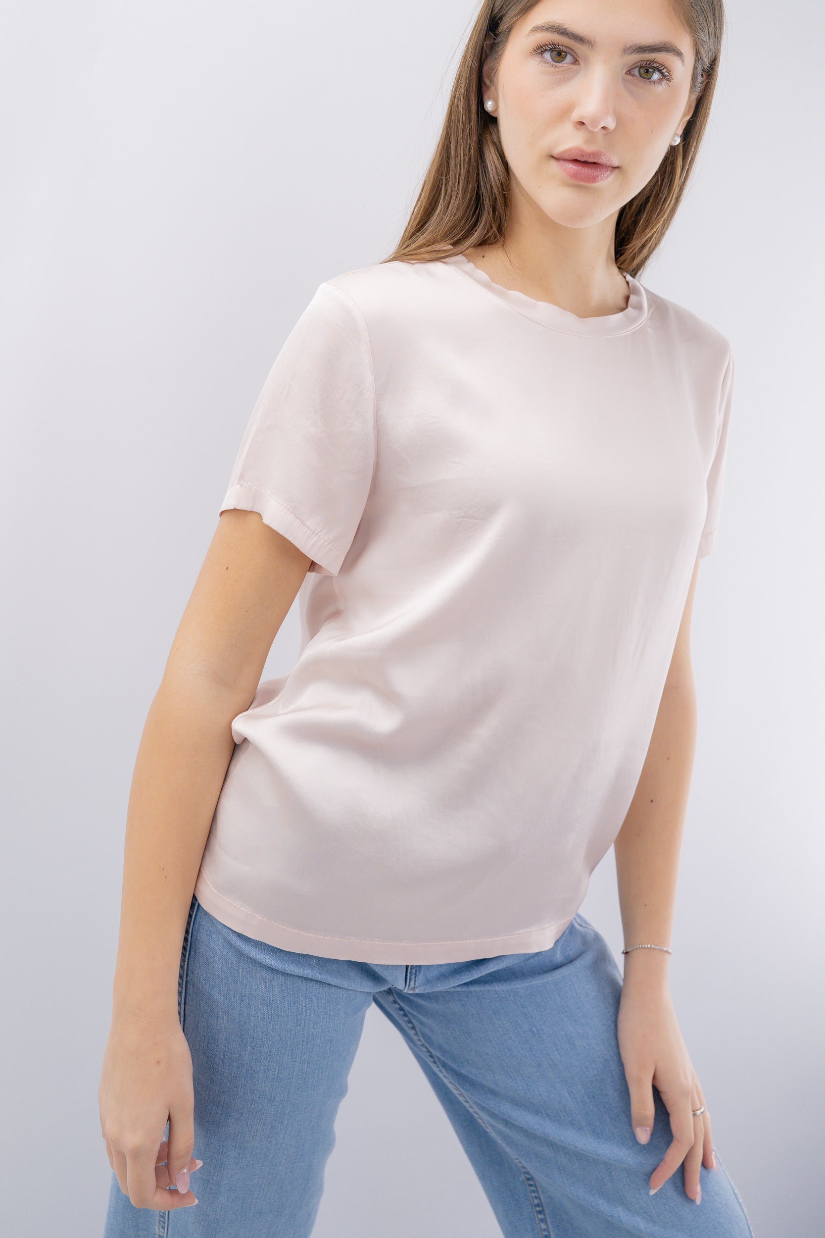 Blusa in raso di viscosa