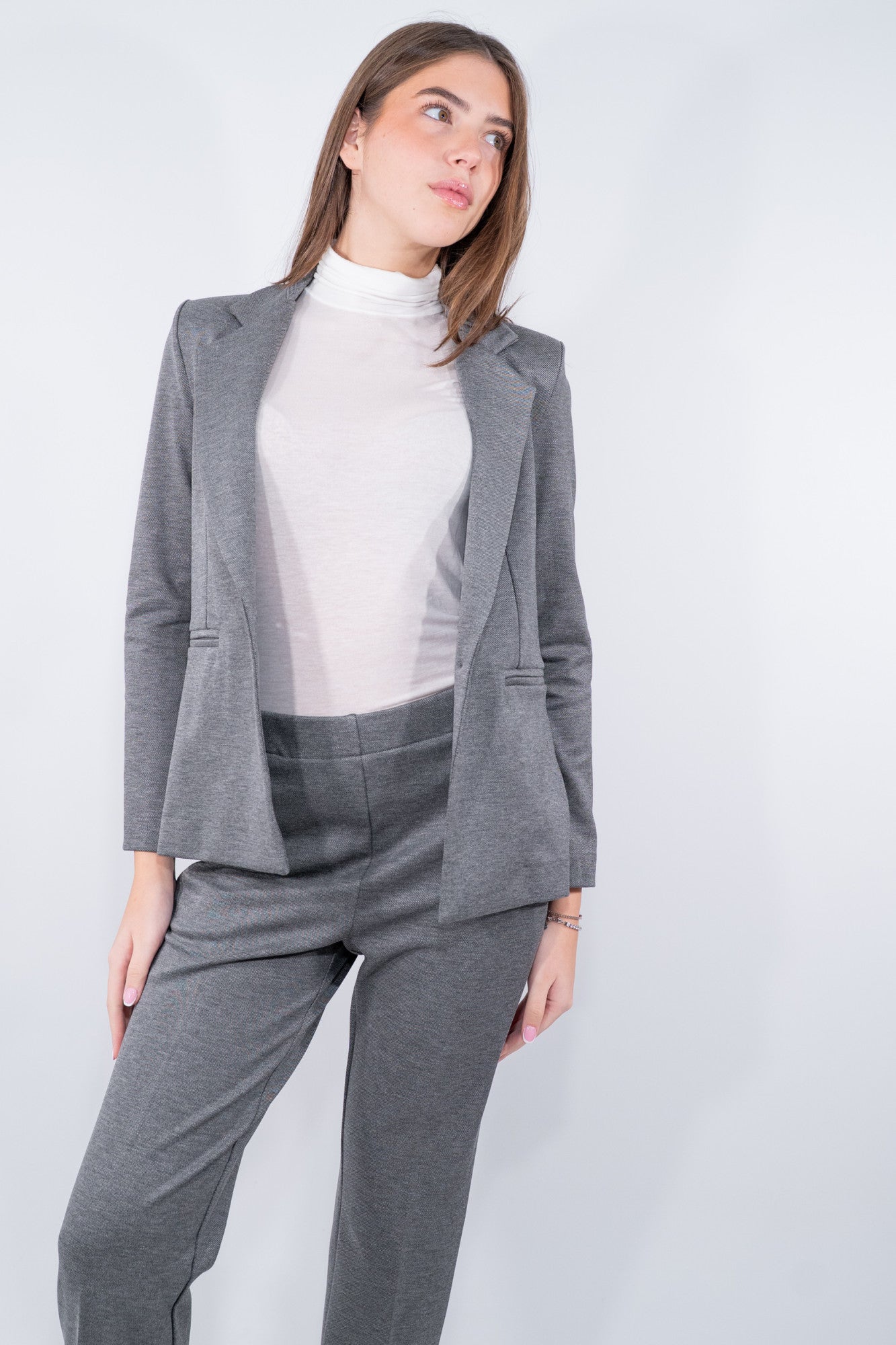 Blazer sfoderato in punto Milano obliquo