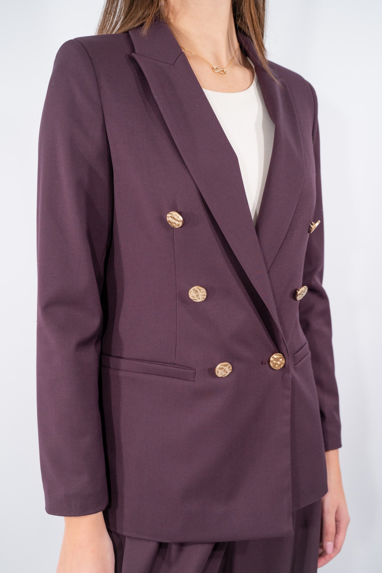 Blazer doppiopetto con bottoni dorati