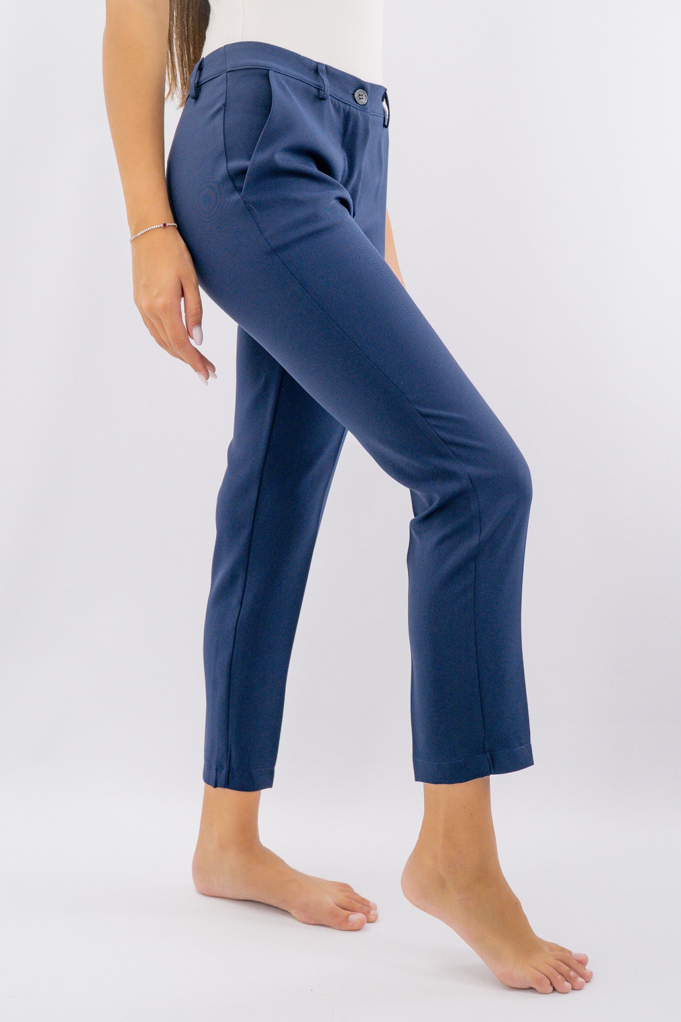 Pantalone gamba asciutta in tessuto fluido