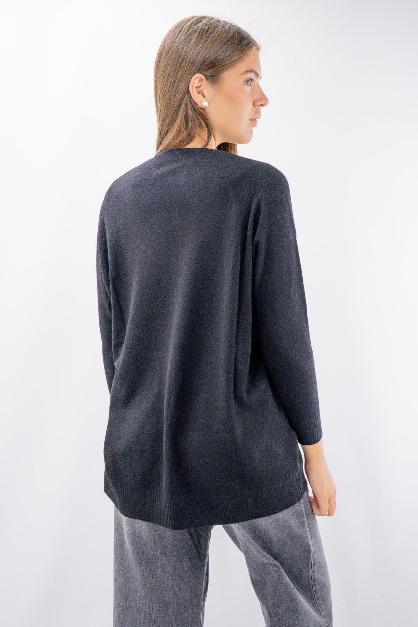 Cardigan lungo con bottoncini