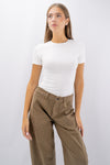 T‑shirt a girocollo elasticizzata