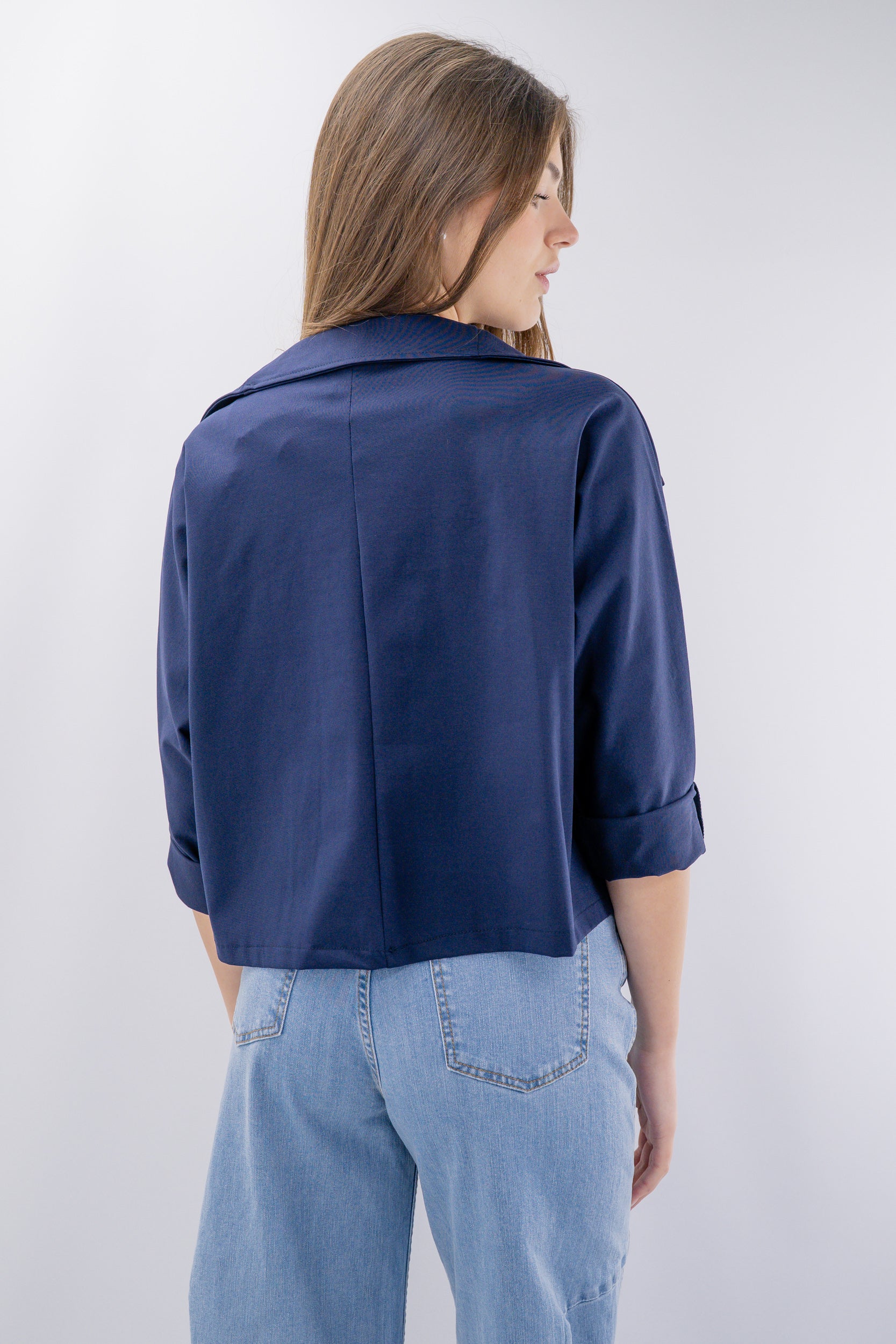 Blazer in punto Milano con revers ampi