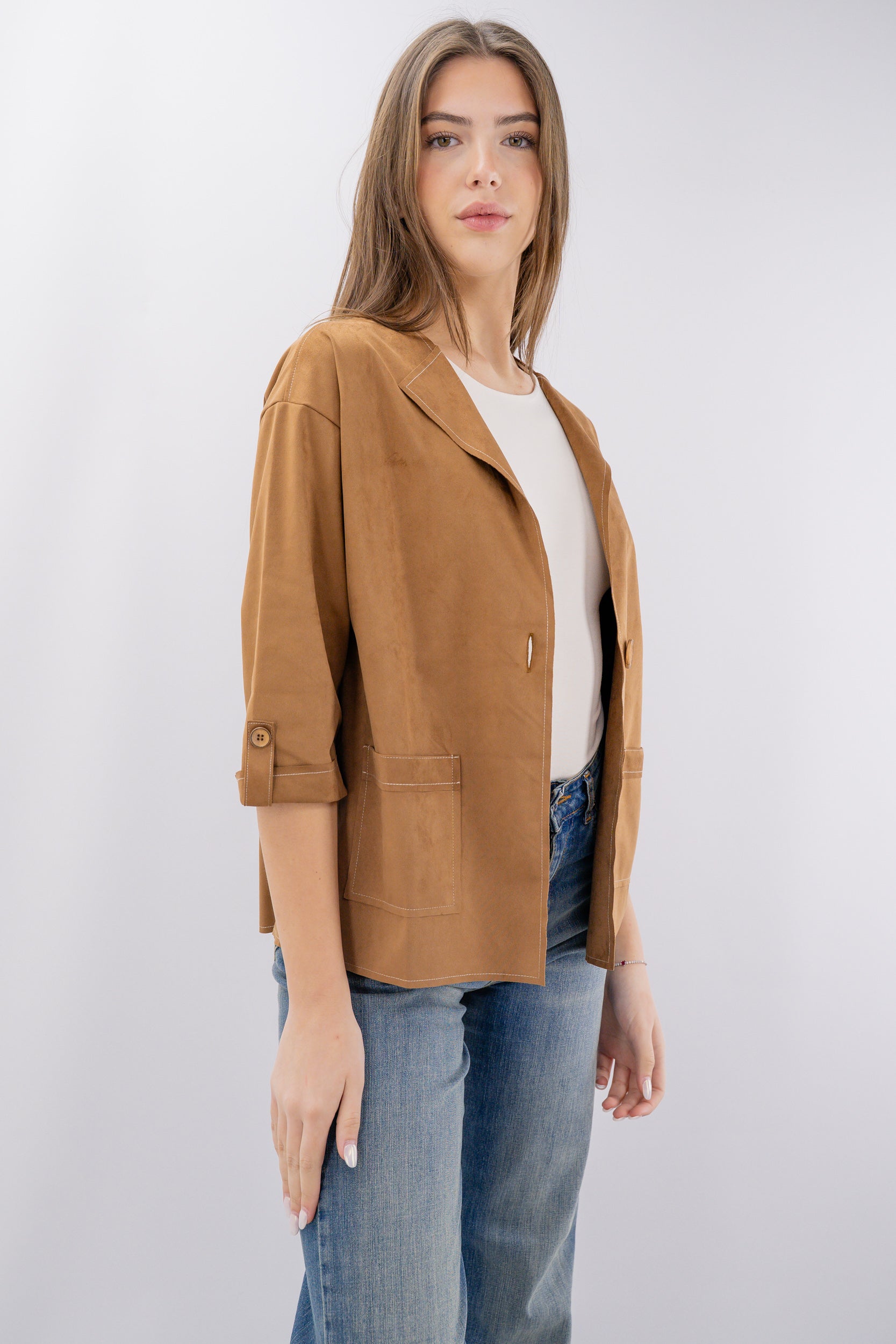 Blazer ad effetto alcantara