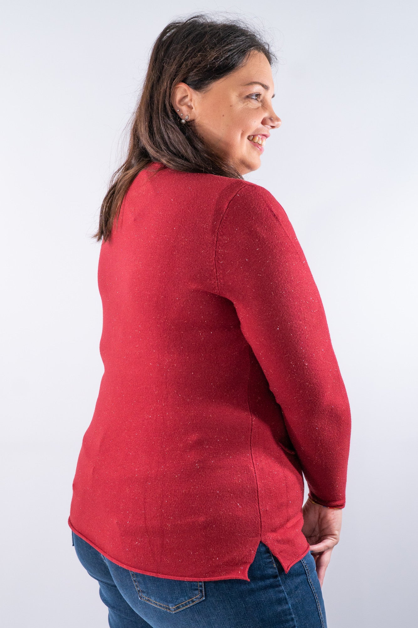 Girocollo over con tasche applicate