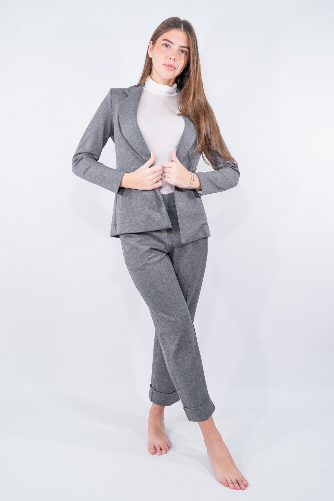 Blazer sfoderato in punto Milano obliquo