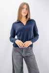 Polo derby in maglia a costine