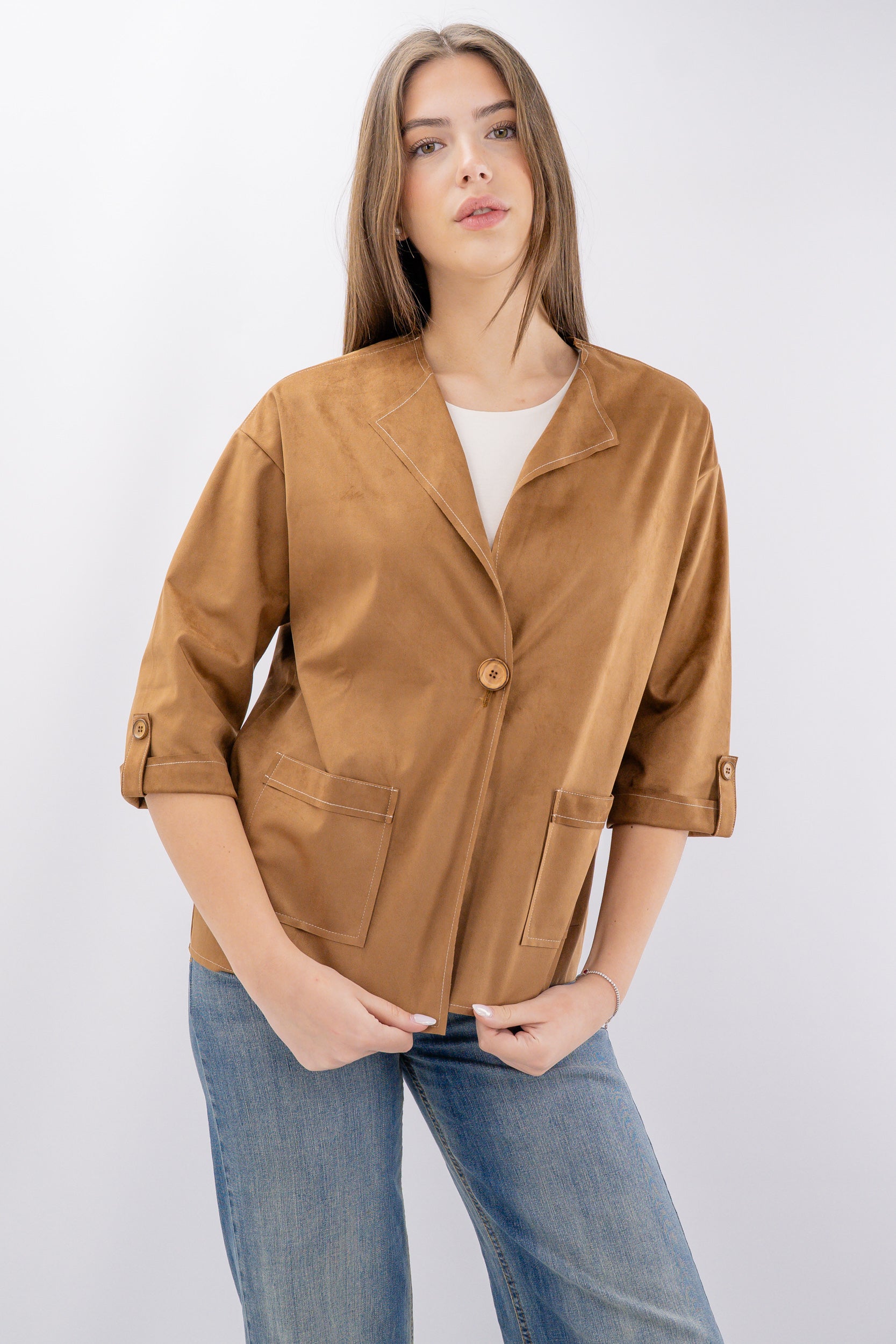 Blazer ad effetto alcantara