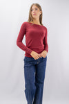 Maglia con scollo a barchetta e fiocchetti