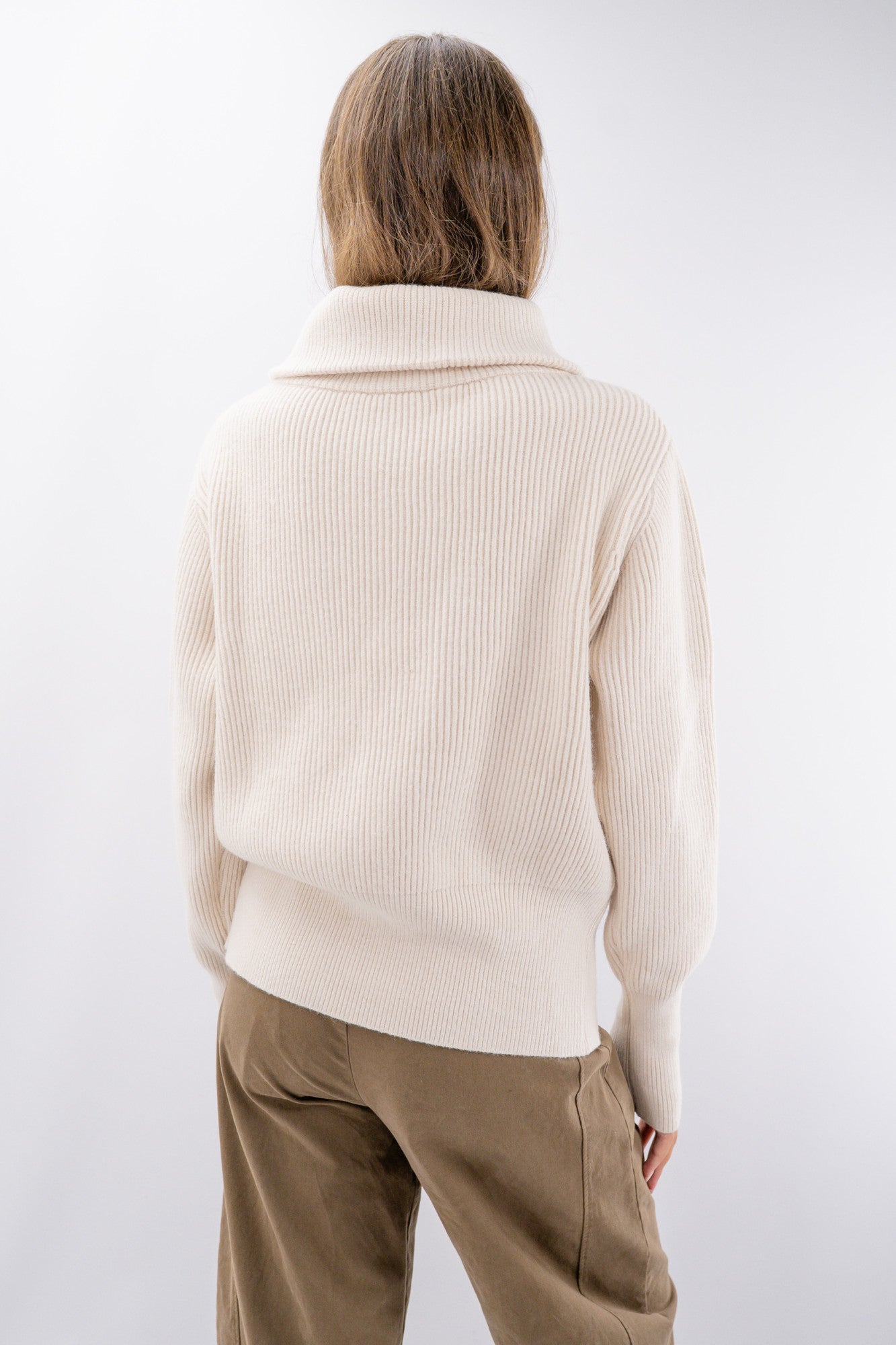 Maglia effetto giubbino a costa inglese con zip