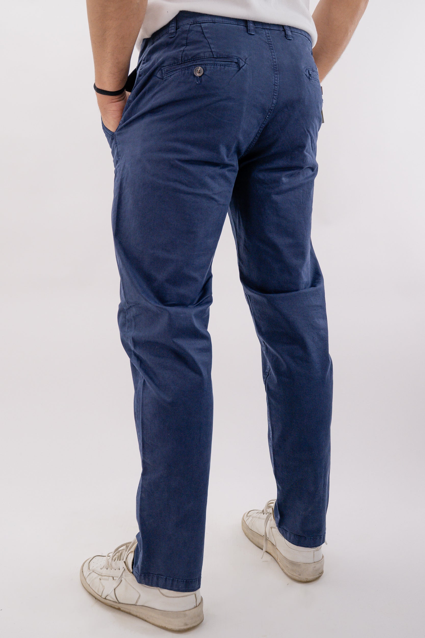 Pantalone tasca chino in cotone elasticizzato