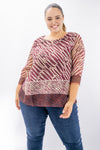 Blusa oversize con fantasia astratta