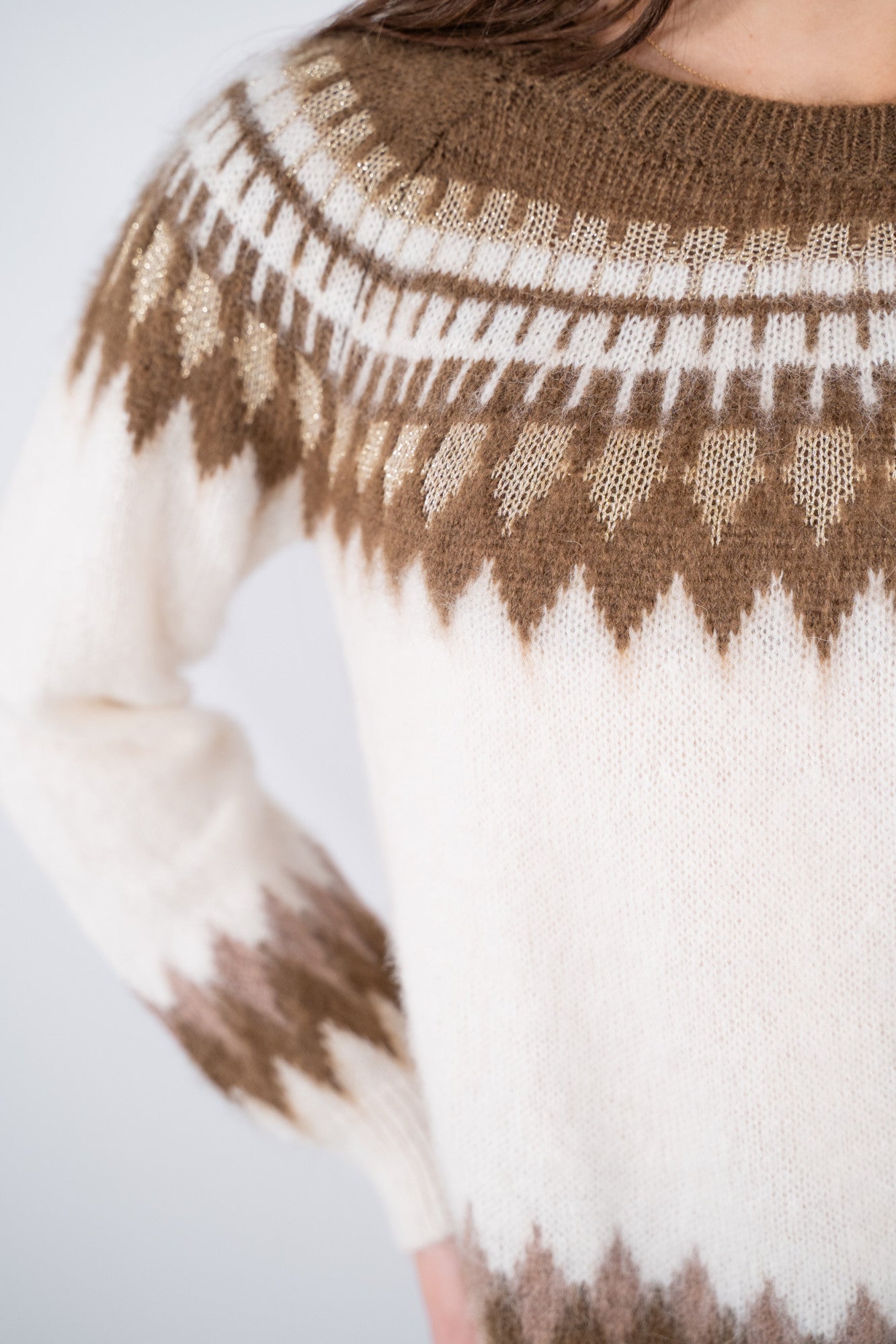 Maglia girocollo con motivo geometrico