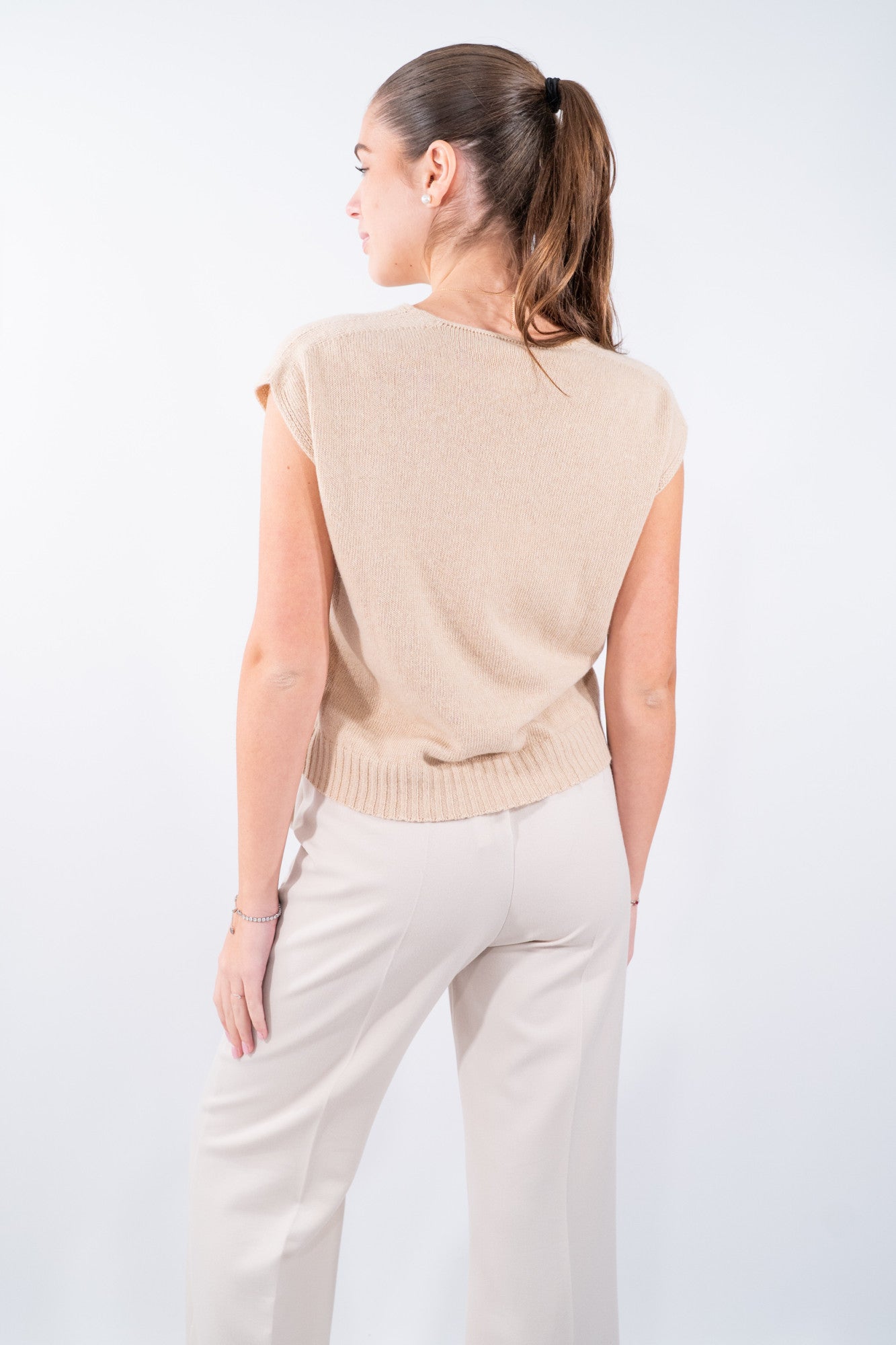 Gilet boxy con scollo V