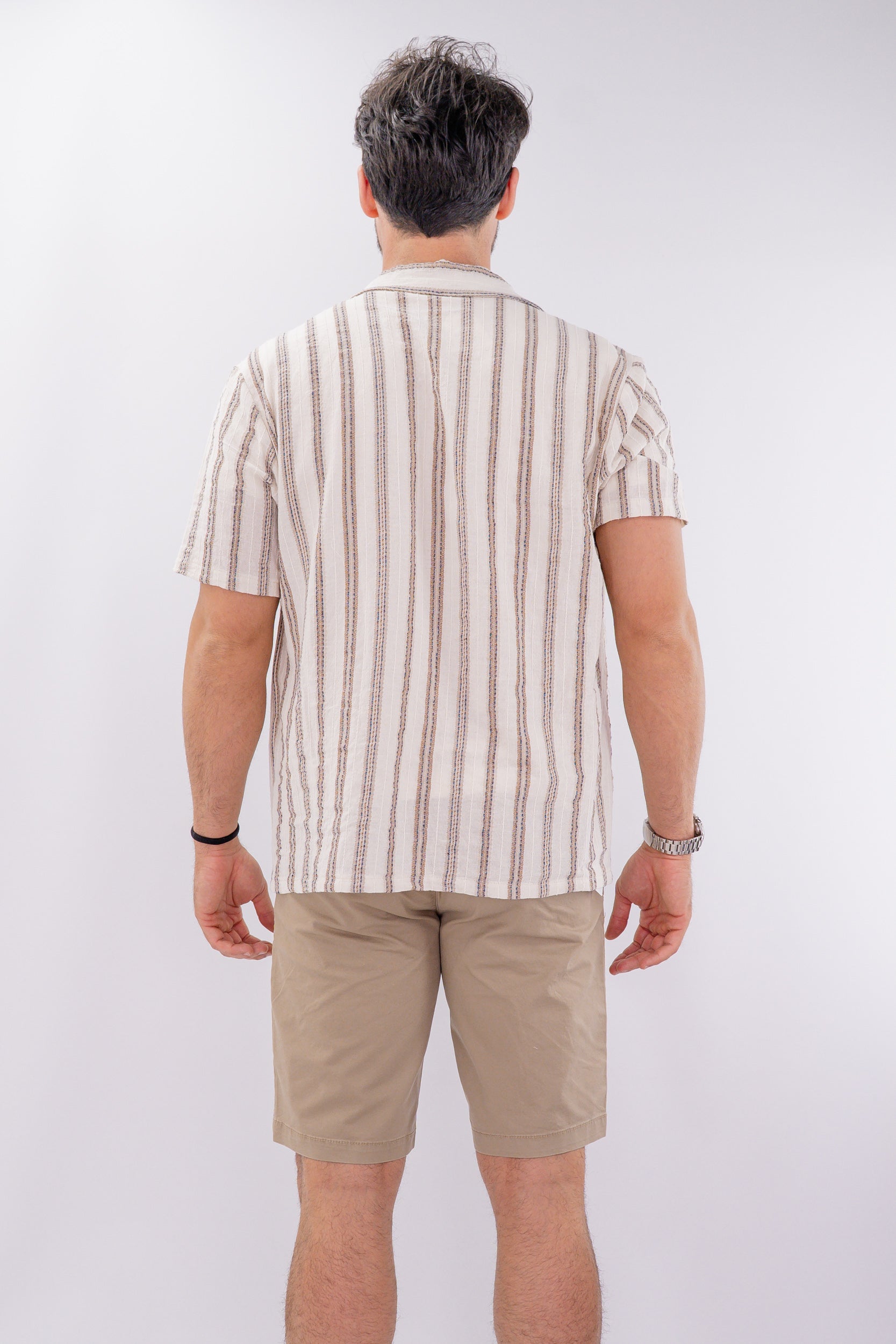 Camicia mezza manica a righe