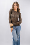 Maglia in pizzo a maniche lunghe