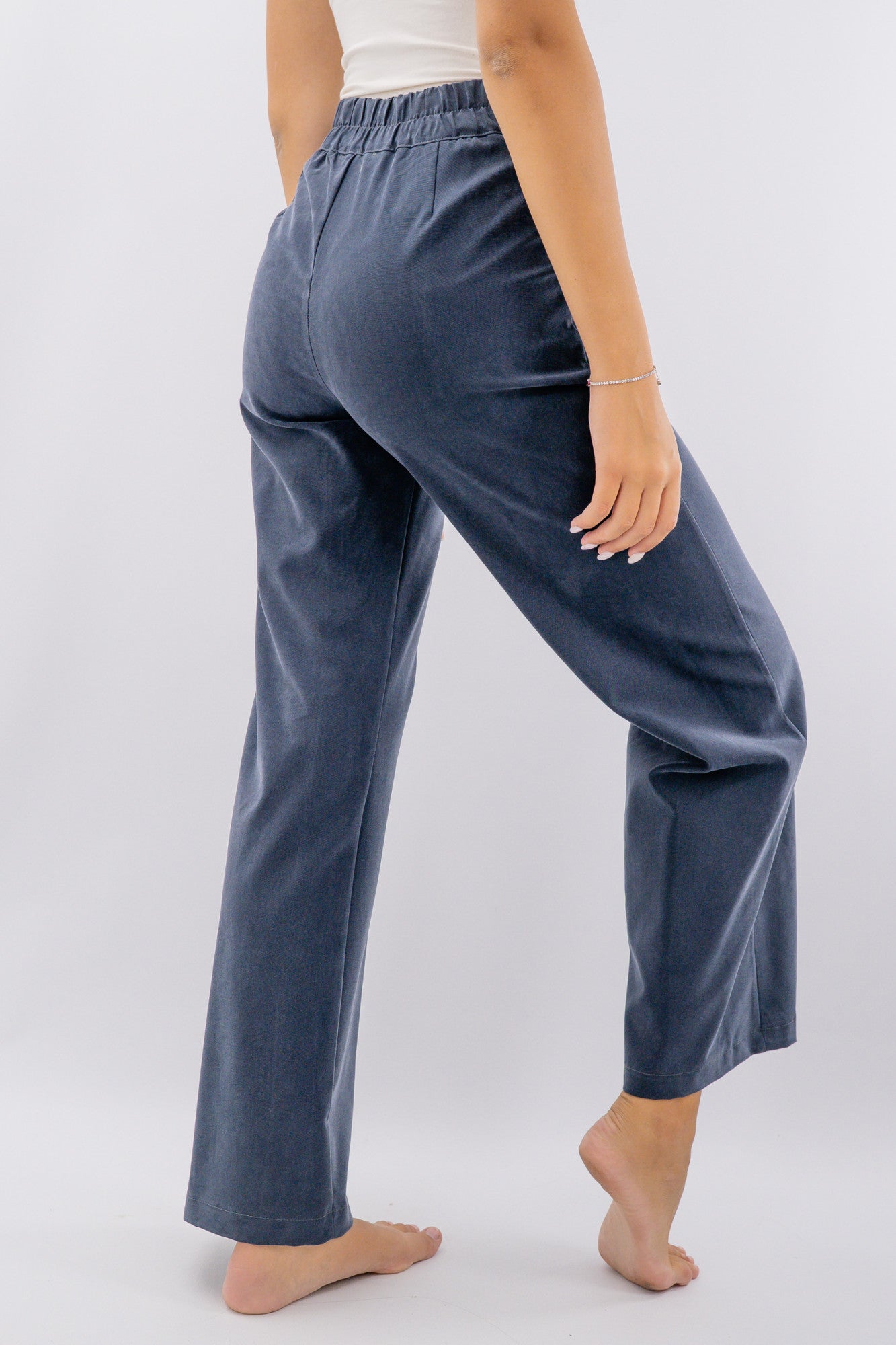 Pantalone palazzo in tessuto mano pesca soft