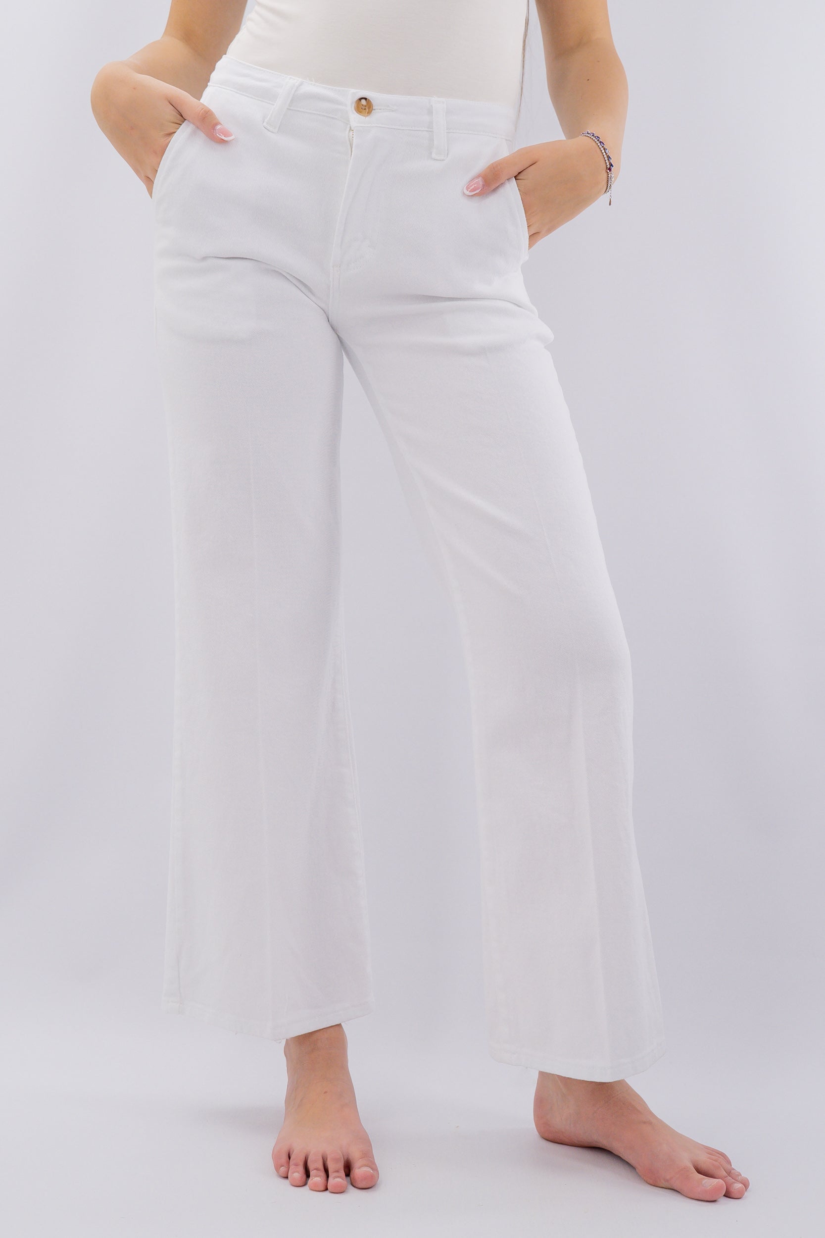 Jeans palazzo tasca a filo