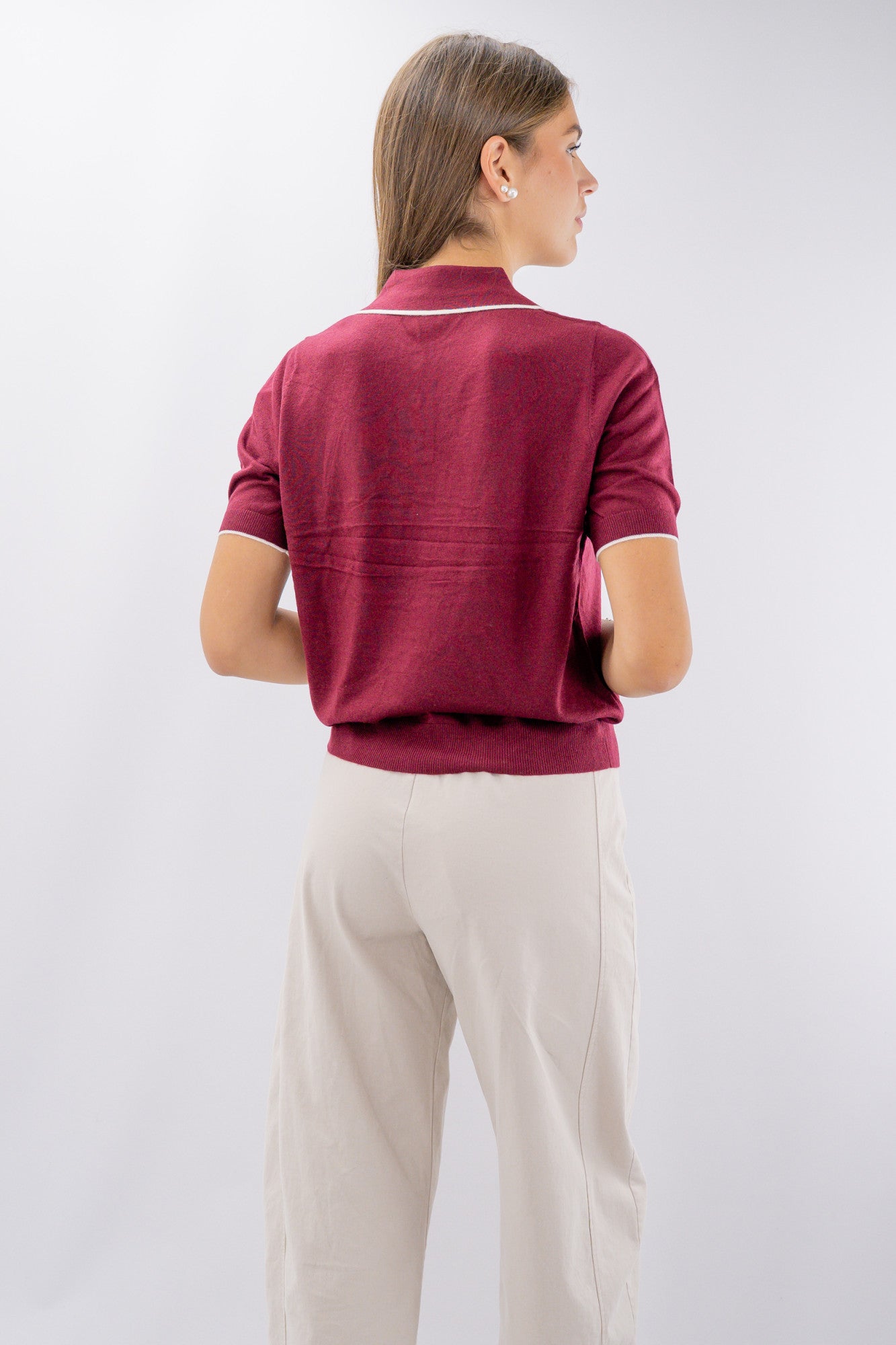 Polo mezza manica con bordo a contrasto