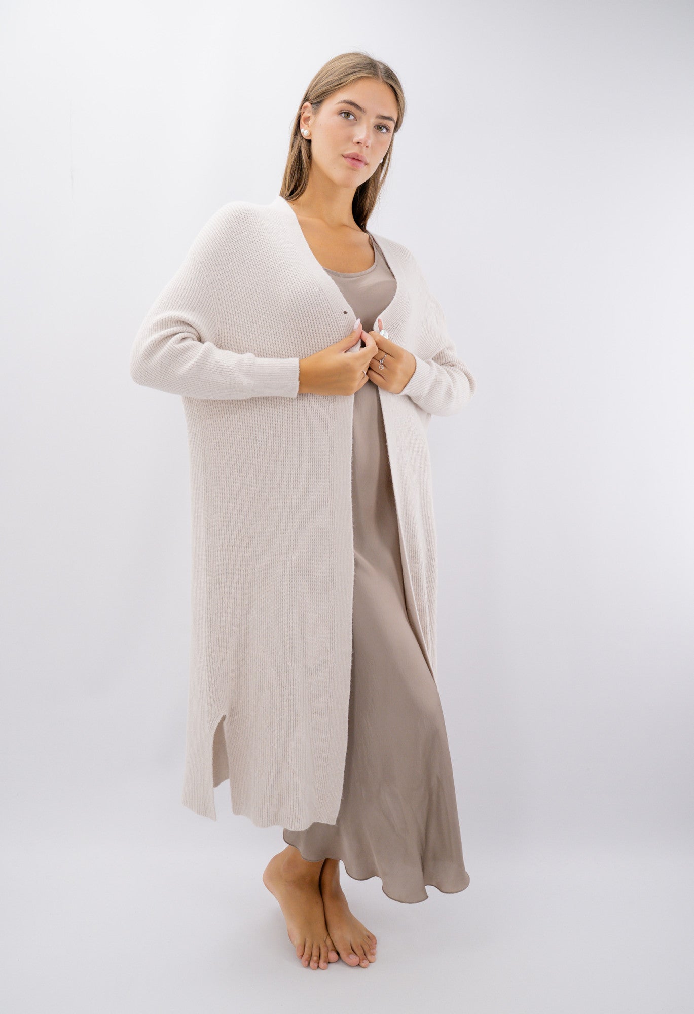 Cardigan lungo costa inglese