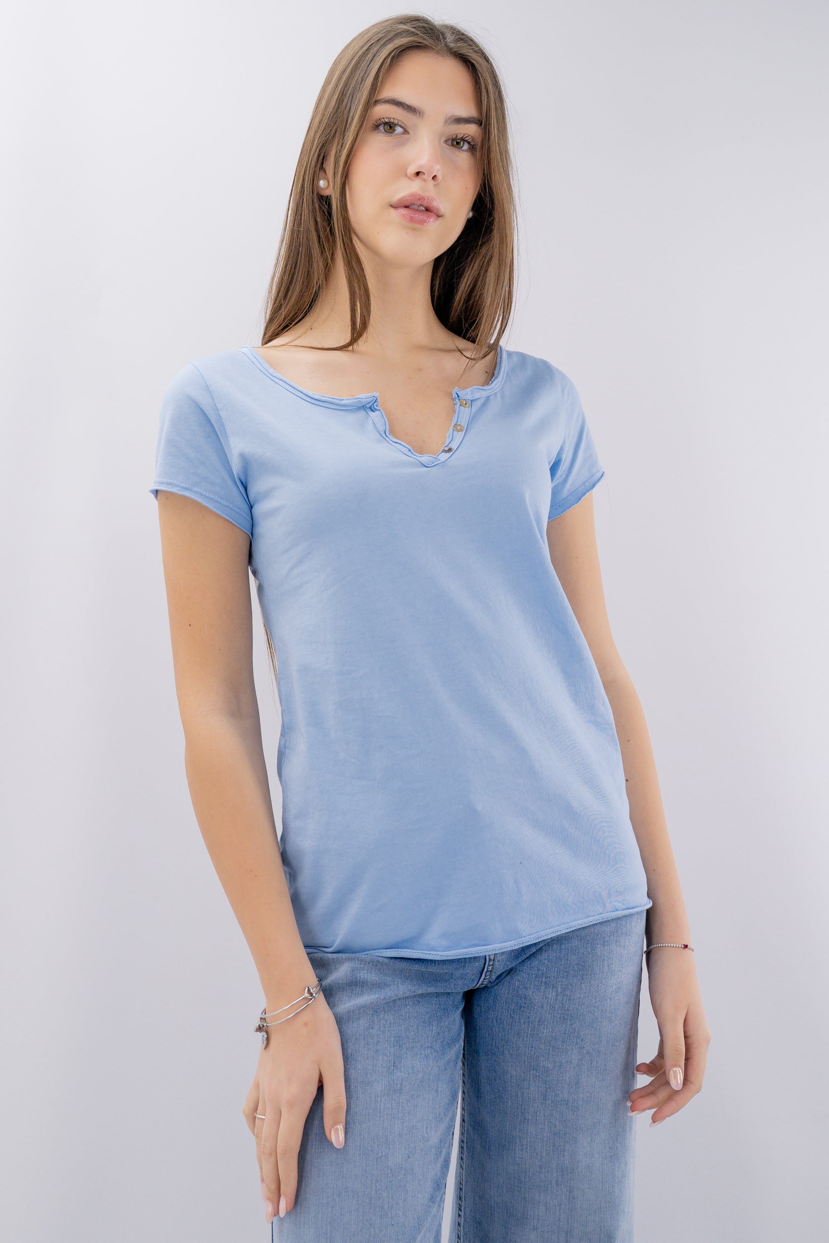 T-shirt Serafino in cotone