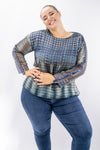 Blusa oversize in voile con paillettes