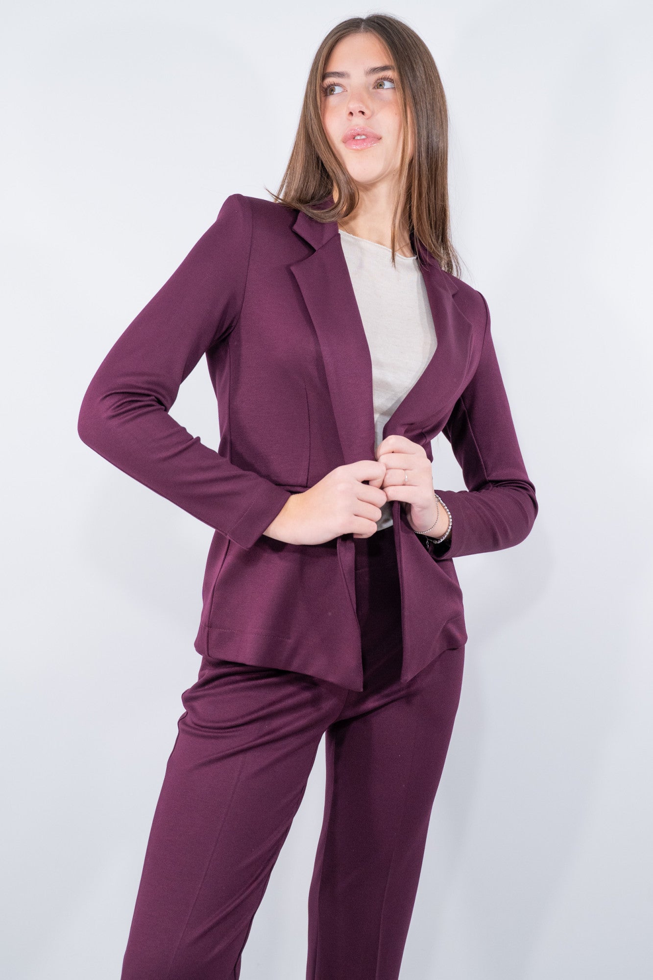 Blazer sfoderato in punto Milano obliquo