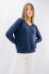 Maglia scollo a V fronte e retro