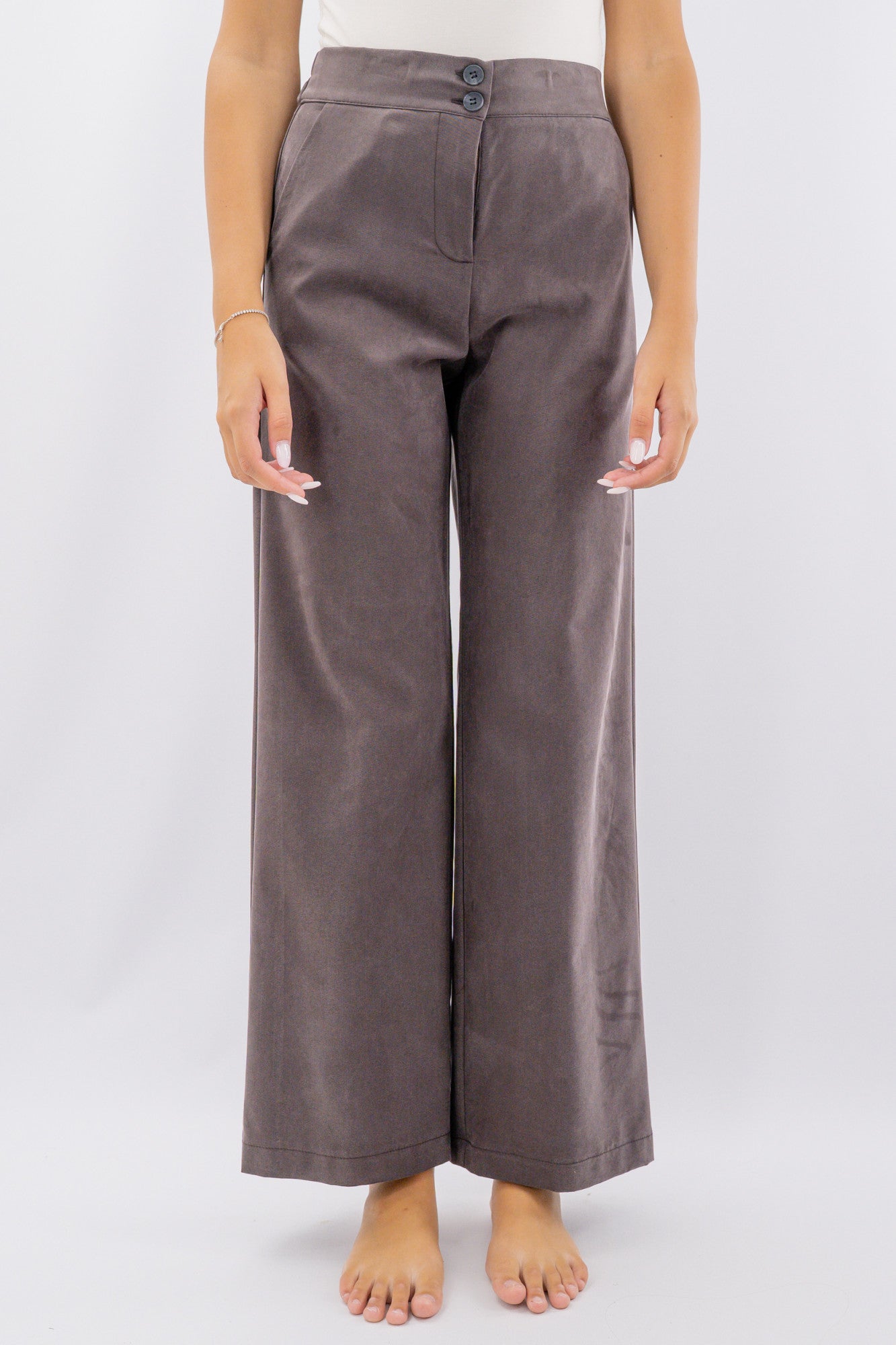 Pantalone palazzo in tessuto mano pesca soft