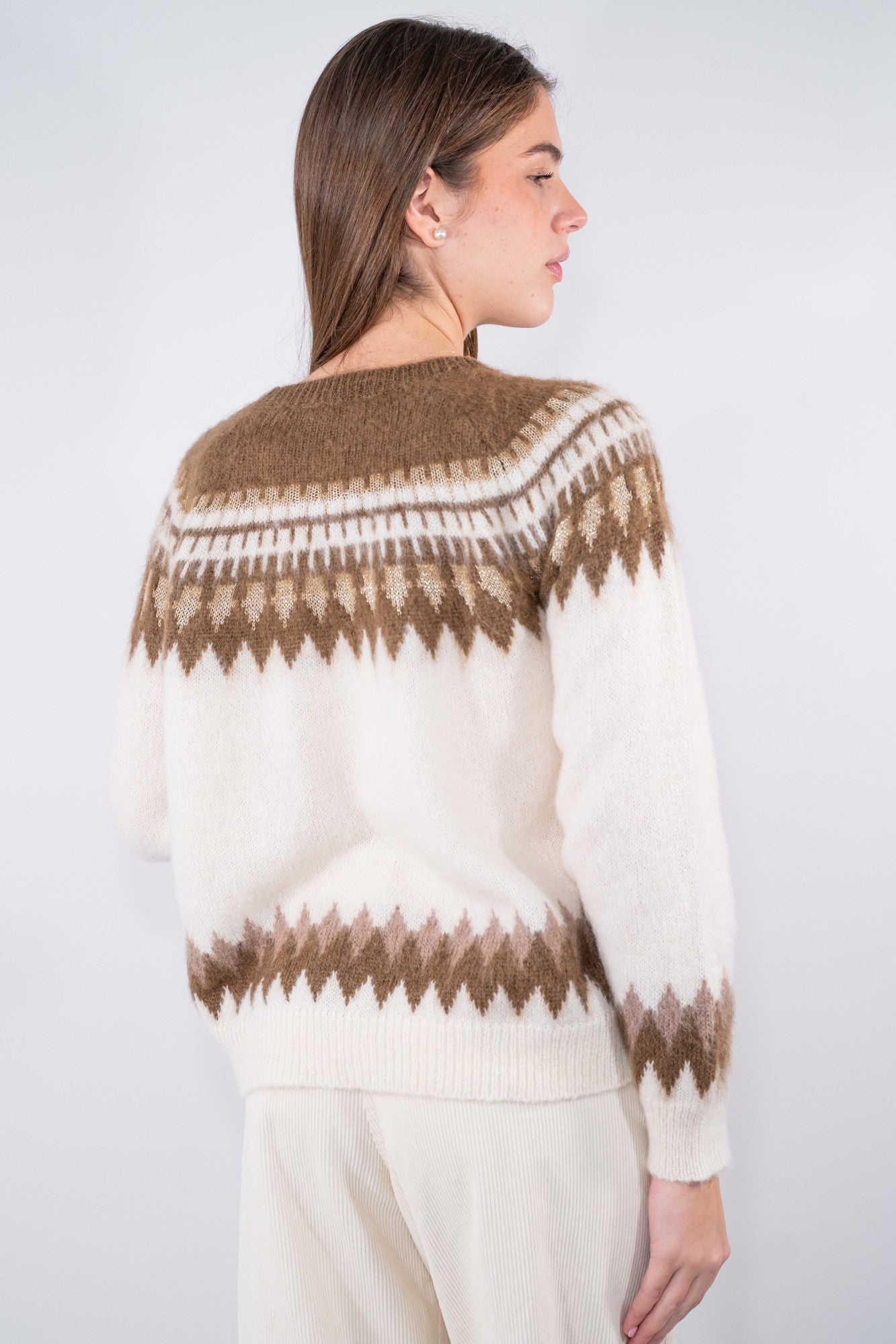 Maglia girocollo con motivo geometrico