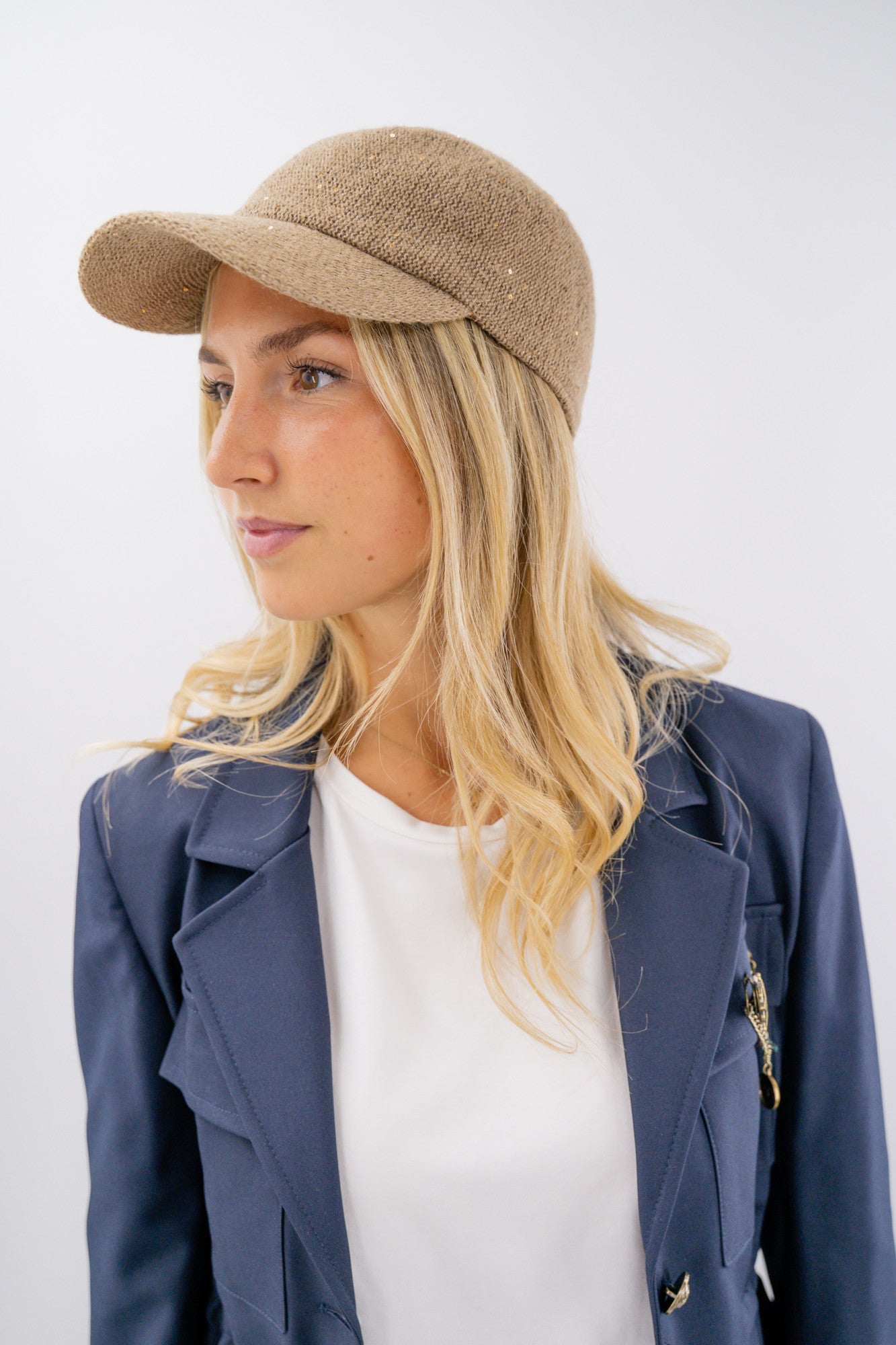 Cappello stile baseball con paillettes