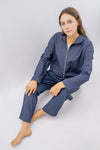 Giacca punto milano diagonale con zip